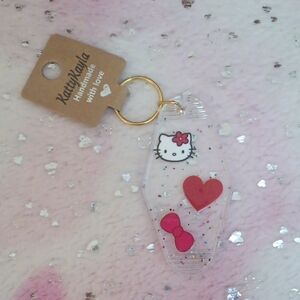 Clear Keychain with Red Accents